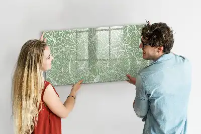 Pizarra magnética de pared con diseño de patrón con hojas y rotulador