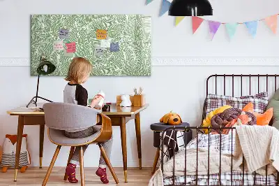 Pizarra magnética de pared con diseño de patrón con hojas y rotulador