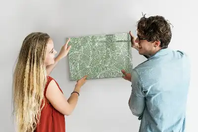 Pizarra magnética de pared con diseño de patrón con hojas y rotulador