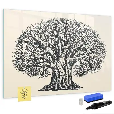 Pizarra magnética de pared con rotulador diseño de gran árbol de la naturaleza