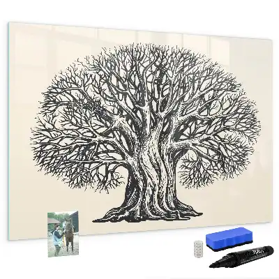 Pizarra magnética de pared con rotulador diseño de gran árbol de la naturaleza
