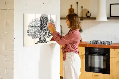 Pizarra magnética de pared con rotulador diseño de gran árbol de la naturaleza