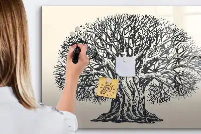 Pizarra magnética de pared con rotulador diseño de gran árbol de la naturaleza