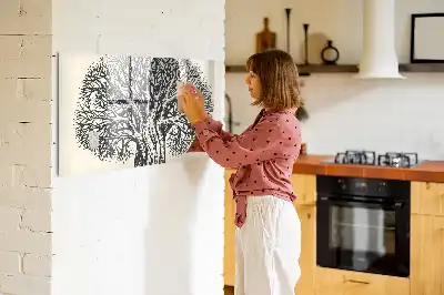 Pizarra magnética de pared con rotulador diseño de gran árbol de la naturaleza
