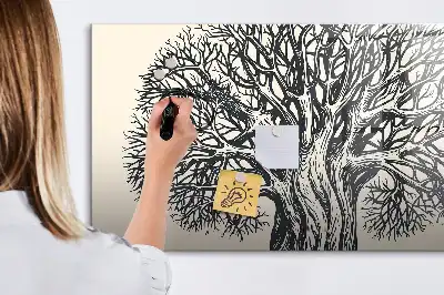 Pizarra magnética de pared con rotulador diseño de gran árbol de la naturaleza