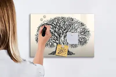 Pizarra magnética de pared con rotulador diseño de gran árbol de la naturaleza