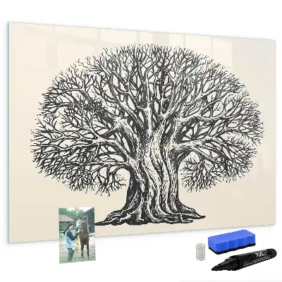 Pizarra magnética de pared con rotulador diseño de gran árbol de la naturaleza