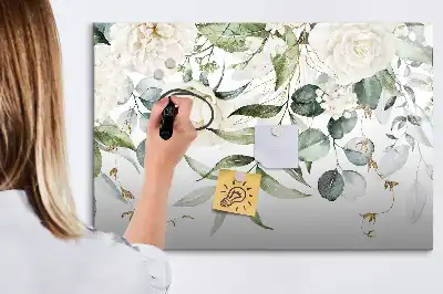 Pizarra borrable de cristal con imanes diseño naturaleza