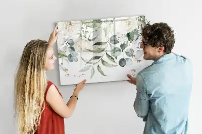 Pizarra borrable de cristal con imanes diseño naturaleza