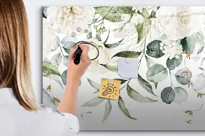 Pizarra borrable de cristal con imanes diseño naturaleza