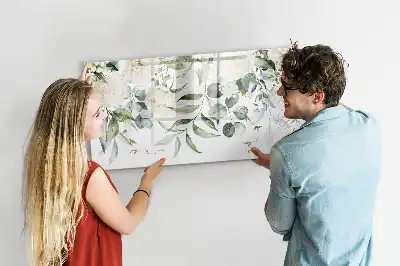 Pizarra borrable de cristal con imanes diseño naturaleza