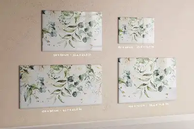 Pizarra borrable de cristal con imanes diseño naturaleza