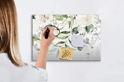 Pizarra borrable de cristal con imanes diseño naturaleza