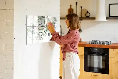 Pizarra borrable de cristal con imanes diseño naturaleza