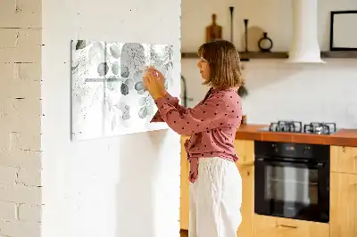 Pizarra magnética de pared con rotulador y diseño de plantas colgantes