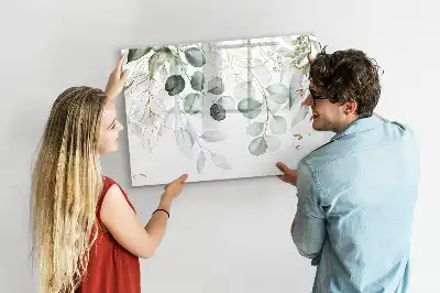 Pizarra magnética de pared con rotulador y diseño de plantas colgantes