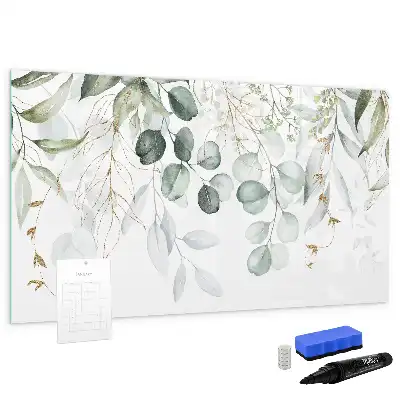 Pizarra magnética de pared con rotulador y diseño de plantas colgantes