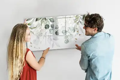 Pizarra magnética de pared con rotulador y diseño de plantas colgantes