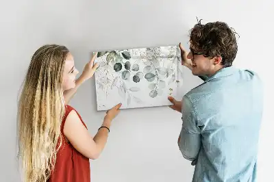 Pizarra magnética de pared con rotulador y diseño de plantas colgantes