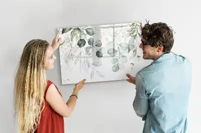 Pizarra magnética de pared con rotulador y diseño de plantas colgantes