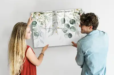 Pizarra magnética de pared con diseño de plantas de la naturaleza y rotulador incluido