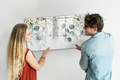 Pizarra magnética de pared con diseño de plantas de la naturaleza y rotulador incluido