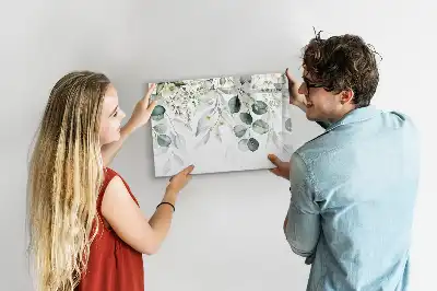 Pizarra magnética de pared con diseño de plantas de la naturaleza y rotulador incluido