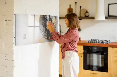 Pizarra magnética de pared con rotulador de mármol