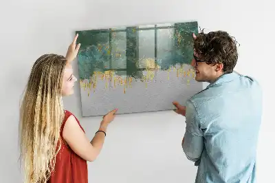 Pizarra borrable de cristal con imanes con patrón decorativo