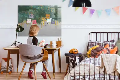 Pizarra borrable de cristal con imanes con patrón decorativo