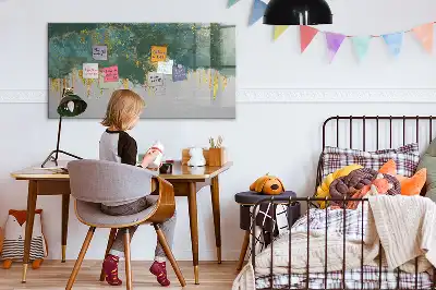 Pizarra borrable de cristal con imanes con patrón decorativo