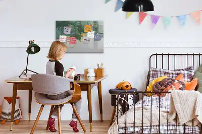 Pizarra borrable de cristal con imanes con patrón decorativo