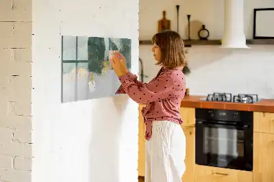 Pizarra borrable de cristal con imanes con patrón decorativo