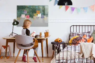 Pizarra borrable de cristal con imanes con patrón decorativo