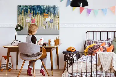 Pizarra magnética de pared con diseño de patrón decorativo y rotulador incluido
