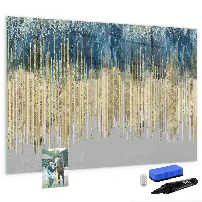 Pizarra magnética de pared con diseño de patrón decorativo y rotulador incluido