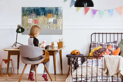 Pizarra magnética de pared con diseño de patrón decorativo y rotulador incluido