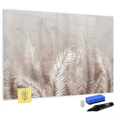 Pizarra magnética de pared con rotulador diseño de hojas exóticas