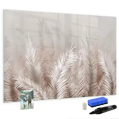 Pizarra magnética de pared con rotulador diseño de hojas exóticas