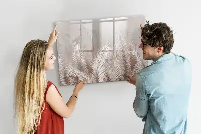Pizarra magnética de pared con rotulador diseño de hojas exóticas
