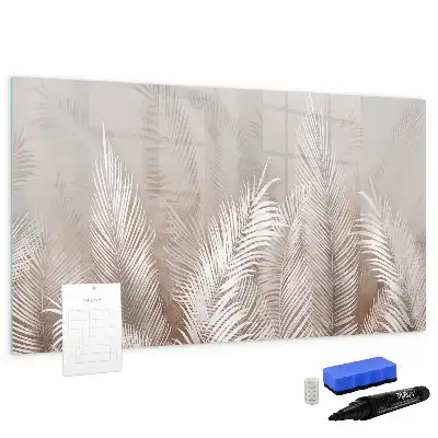 Pizarra magnética de pared con rotulador diseño de hojas exóticas
