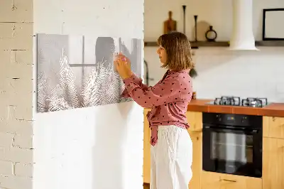 Pizarra magnética de pared con rotulador diseño de hojas exóticas