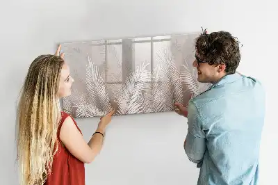 Pizarra magnética de pared con rotulador diseño de hojas exóticas