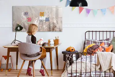 Pizarra magnética de pared con rotulador diseño de hojas exóticas