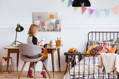 Pizarra magnética de pared con rotulador diseño de hojas exóticas