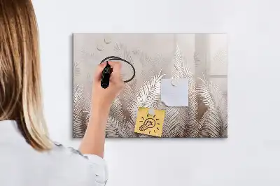 Pizarra magnética de pared con rotulador diseño de hojas exóticas
