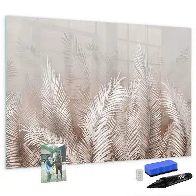 Pizarra magnética de pared con rotulador diseño de hojas exóticas