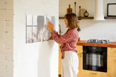 Pizarra magnética de pared con rotulador diseño de hojas exóticas