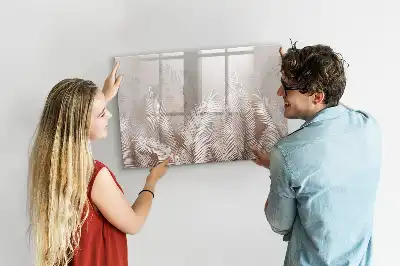 Pizarra magnética de pared con rotulador diseño de hojas exóticas