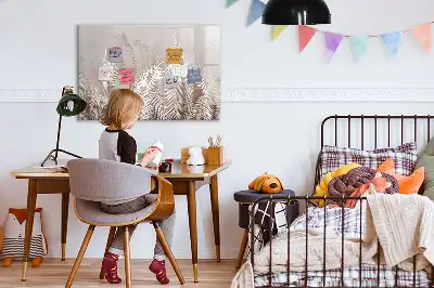 Pizarra magnética de pared con rotulador diseño de hojas exóticas